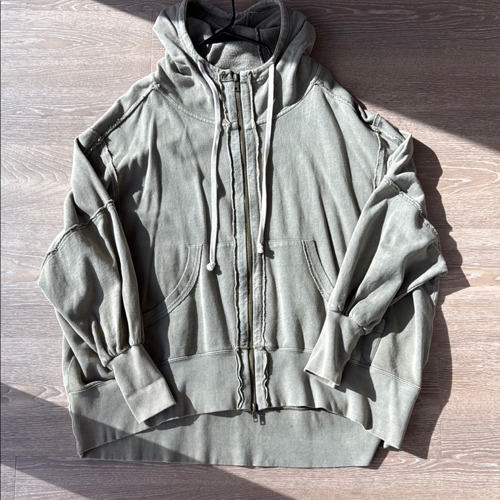 We The Free Olive Green Zip-Up Hoodie